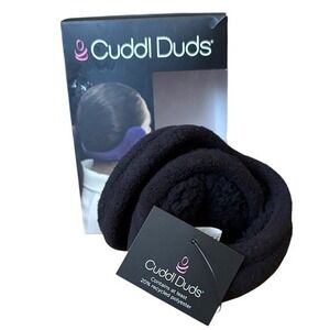Cuddl Duds Black Soft Fleece One Size Ear Warmers Winter Gift NIB